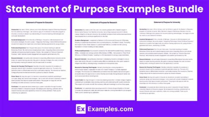 What is an example of a purpose statement?